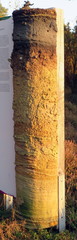 Profil des Heidebodens #1 - Bodenprofil, Podsol, Ortstein, Humus, Sand, Schotter, Eisenoxid, Oberboden, Unterboden, Auswaschung, Mineralien, Bodenversauerung, Bleicherde, Sander