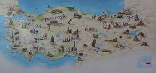 Türkei - Landkarte - Türkei, Gesamtansicht, Sehenswürdigkeiten, Landkarte, Tourismus