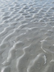 geriffelter Wattboden - Sand, Wasser, Wellen, Nordsee, Wattenmeer, Watt, Schlick