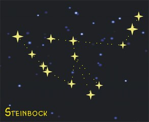Sternbild Steinbock (Capricornus) – Tierkreiszeichen Steinbock: - Astronomie, Astrologie, Himmel, Sterne, Sternzeichen, Tierkreiszeichen, Nacht, Sternbilder, Steinbock.