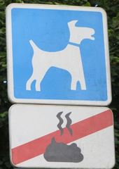 Hinweisschild Hundekot - Schild, Hund, Kot, Sauberkeit, Verschmutzung, Schmutz, Aufforderung, appellativ, Appell, Umwelt, Hundekot