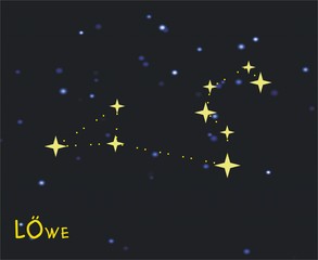 Sternzeichen Löwe (Leo) – Tierkreiszeichen Löwe - Astronomie, Astrologie, Himmel, Sterne, Sternzeichen, Tierkreiszeichen, Nacht, Sternbilder, Löwe.