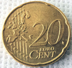 20 Cent - Geld, Münzen, Münze, Scheine, Schein, Geldschein, Zahlen, bezahlen, Euro, Summe, Wechselgeld, wechseln, Währung, Daf