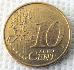 10 Cent - Geld, Münzen, Münze, Scheine, Schein, Geldschein, Zahlen, bezahlen, Euro, Summe, Wechselgeld, wechseln, Währung, Daf