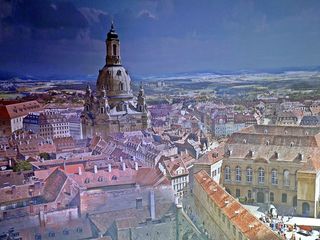Ausschnitt Asisi Panorama - Dresden im Barock - Ausstellung, prunkvoll, prächtig, Asisi, Kunst, Geschichte, Epoche, Barock, barockes Leben, Elbe, Dresden, Fotokunst