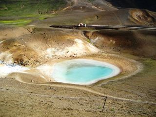 Kratersee - Vulkan, Krater, Kratersee, Island