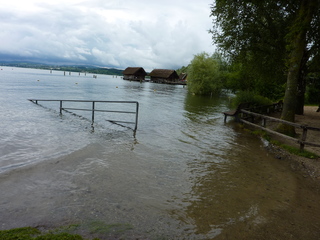 Hochwasser am Bodensee - Hochwasser, Überflutung, Überschwemmung, See, Bodensee