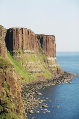 Kilt rock - Kilt Rock, Skye, Hebriden, Schottland, Felswand, Basalt, Meer, Küste, Steilwand, Natur, Aussicht, Felsen