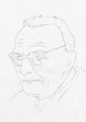 Carl Orff - Bleistiftskizze nach einem Foto - Carl Orff, Komponist, Komponistenporträt, Komponistenportrait