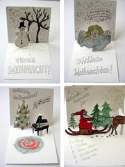 Weihnachts-Pop-up-Karten - Weihnachten, Karten, Pop-up, Kunstunterricht