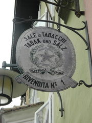 Tabak und Salz - Südtirol, Ausleger, deutsch, italienisch, Tabak, tabacchi, Salz, sale
