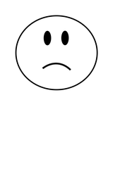 Smiley traurig - Smiley, Gesicht, Strichmännchen, Button, Illustration, Zeichnung, Symbol