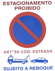 Verkehrsschild #3 - Estaconamento, proibido, reboque