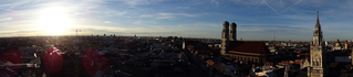 Panorama von München - Herbst, Sonne, München, Minga, Frauenkirche, Marienplatz, Glockenspiel, neues Rathaus