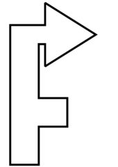 Zweite rechts - Wegbeschreibung, Bild, Piktogramm, Pfeil, Symbol, grafische Darstellung, Information