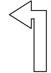 erste links - Wegbeschreibung, Bild, Piktogramm, Pfeil, Symbol, grafische Darstellung, Information