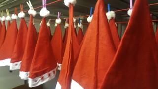 Wichtelmützen-Wäsche - Mützen, Weihnachten, Kopfbedeckung, Wäsche, aufhängen, trocknen, Wäscheleine