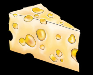 Käse - Käse, Milch, Milchprodukt, Loch, Löcher, Käsestück, Stück, Cartoon, Comic, Illustration