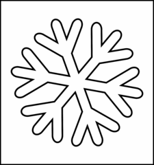 Schneeflocke - snowflake, Schneeflocke, Schneestern, Schneekristalle, Eiskristalle, schneien, Winter, winterlich, Schnee, kalt, Eis, Einzahl, Singular, Eiskristall, Schneekristall, Anlaut Sch, Umriss, Umrissbild, Illustration
