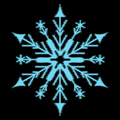 Schneeflocke 2b - snowflake, Schneeflocke, Schneestern, Schneekristalle, Eiskristalle, schneien, Winter, winterlich, Schnee, kalt, Eis, Einzahl, Singular, Eiskristall, Schneekristall, Anlaut Sch, blau, Illustration