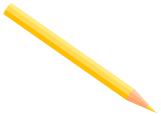 Buntstift 1 - Buntstift, Farbstift, Holzstift, Stift, Schreibgerät, Malutensil, Utensil, Kunst, schreiben, malen, zeichnen, aufschreiben, notieren, Notiz, Illustration, Anlaut St, gelb