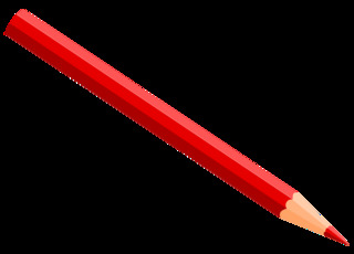 Buntstift 3 - Buntstift, Farbstift, Holzstift, Stift, Schreibgerät, Malutensil, Utensil, Kunst, schreiben, malen, zeichnen, aufschreiben, notieren, Notiz, Illustration, rot