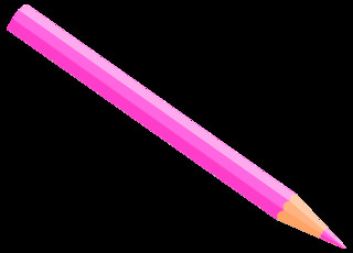 Buntstift 5 - Buntstift, Farbstift, Holzstift, Stift, Schreibgerät, Malutensil, Utensil, Kunst, schreiben, malen, zeichnen, aufschreiben, notieren, Notiz, Illustration, rosa