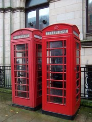 Englische Telefonzellen - Telefonzelle, englisch, rot, telephone box, phone box, Landeskunde UK, Telephone booths, Telephone Booth, telefonieren, Gespräch, Kommunikation, öffentlich, Münztelefon, Telefon, telefonieren