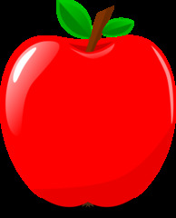 Apfel - Apfel, Obst, Frucht, Kernobstgewächs, Rosengewächs, rot, Anlaut A, Wörter mit pf, Illustration