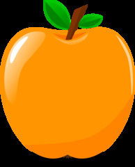Apfel - Apfel, Obst, Frucht, Kernobstgewächs, Rosengewächs, orange, Anlaut A, Wörter mit pf, Illustration