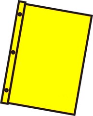 Schnellhefter gelb - Mappe, Hefter, einheften, ordnen, Papier, Blatt, sammeln, Anlaut M, Anlaut Sch