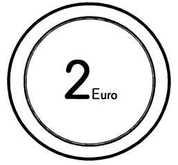 2-Euro-Münze - Euro, Münze, Geldbeträge, Mathematik