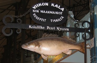 Fischstand - Schild, Fisch, Arbeit, Beruf, Ernährung, essen, arbeiten, verkaufen, finnisch