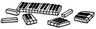 Tasten - Klavier, Piano, Tasten, Tasteninstrument, kaputt, Cartoon, Erzählanlass, Schreibanlass, Musik