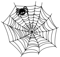 Spinne - spider, Spinne, Spinnennetz, Spinnentier, Illustration, spinnen, Anlaut Sp, Halloween, gruselig, gruseln, achtbeinig, acht