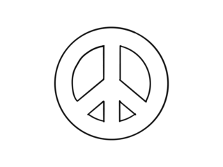 Peace-Zeichen blanco - Frieden, Peace, Symbol, Zeichen