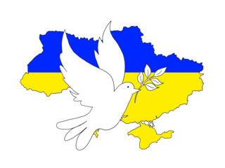 Ukraine mit Friedenstaube #1 - Ukraine, Friede, Frieden, Krieg, Konflikt