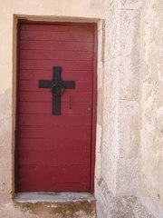 Türen aus Korsika - Tür, alt, neu, Korsika, rot, Kreuz, schwarzes Kreuz, Eingang, Eingangstür