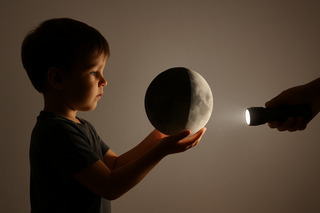 Einführung zu Mondphasen (Grundschule) - Mond, Mondphasen, Halbmond, Sonne, Licht, Schatten