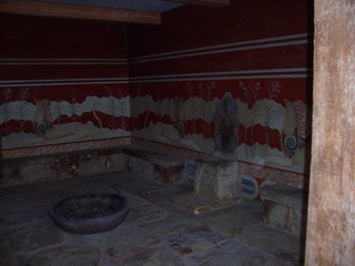 Palast von Knossos (2) - Knossos, Kreta, Griechenland, Minoische Kultur, König Minos, Thronsaal, Thron, Wandmalereien, Alabasterboden