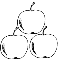Apfel Menge 3 - Apfel, Äpfel, Mengenbild, drei, Menge, Anlaut AE, Anlaut A