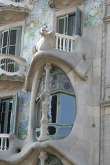 Casa Batlló - Erker - Gaudí, Barcelona, Modernismo, Gebäude, Eixample, Modernismus, Modernisme Català, Katalonien, Jugendstil, Art nouveau, Architektur, Bruchkeramik