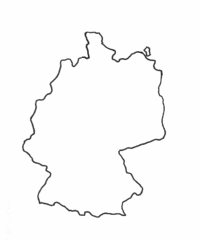 Umrisskarte Deutschlands - Zeichnung - Deutschland, Karte, Landkarte, Europa, Landschaft, map, Geografie, Topografie, Wörter mit eu
