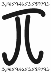 Pi-Symbol: 3,14 - Mathematik, Pi-Zeichen, Pi-Symbol, Kreiszahl, Kreisberechnung, Kreis