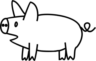 Schwein - Schwein, Glücksschwein, Schweinchen, Ferkel, Bauernhof, Hoftier, Anlaut Sch, Glück, Glücksbringer, Silvester, Neujahr, Nutztier, Allesfresser, Kringelschwanz