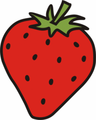 Erdbeere - Erdbeere, Obst, Frucht, rot, Anlaut E