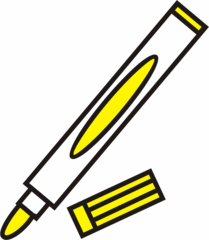 Filzstift gelb - Filzstift, Filzstifte, Einzahl, Filzer, Stift, malen, ausmalen, zeichnen, gelb, schreiben, Anlaut St