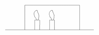 Brennende Kerzen unter Glas 1: zwei Kerzen - Kerzen, Verbrennung, Feuer, Sauerstoff, Sauerstoffverbrauch, Luft, Stickstoff, Verbrennungsvorgang