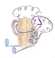 Herr Ticktack - Uhren und Tätigkeit #3 - Bierglas, Bier trinken, Zeit, Uhrzeit, Tagesablauf, Kneiptour, Termin