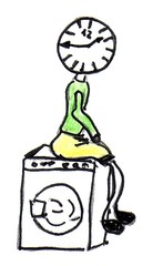 Herr Ticktack - Uhren und Tätigkeit#16 - Waschmaschine, Uhrzeit, Wäsche waschen